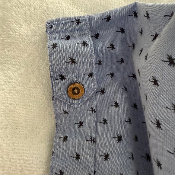 Steve's Jeans Blue Button Up Shirt with Palm Tree Print Size 5x - Picture 8 of 9